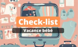 Check-list vacance bébé, visuel valise ouverte